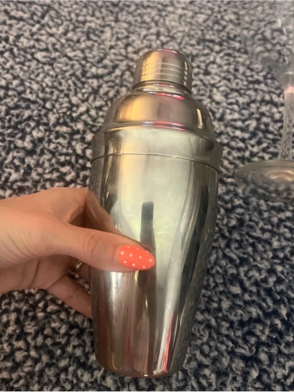 Vintage-Inspired stainless steel /silver plated Cocktail Shaker & 2 glasses